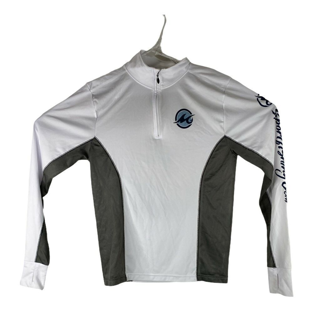 Mojo Sportswear Company Mens Sz XS White Montage Ultimate-Guide 1/4 Zip Pullover